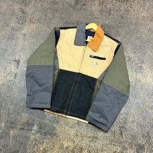 Vtg Custom Carhartt Men's Multi-Color Detroit Work Jacket - men’s sz large